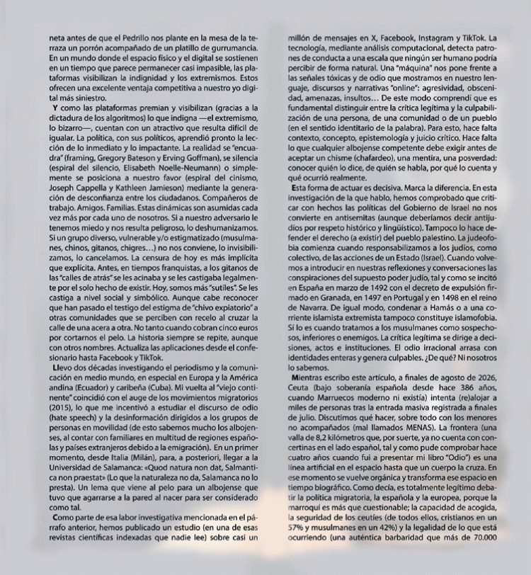 Página 23 del PDF del libro: Las palabras y sus efectos. Artículo El fin del espacio. Somos tiempo, de Martín Oller Alonso.