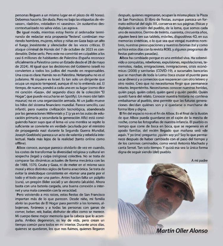 Página 24 del PDF del libro: El cierre y la dedicatoria. Artículo El fin del espacio. Somos tiempo, de Martín Oller Alonso.